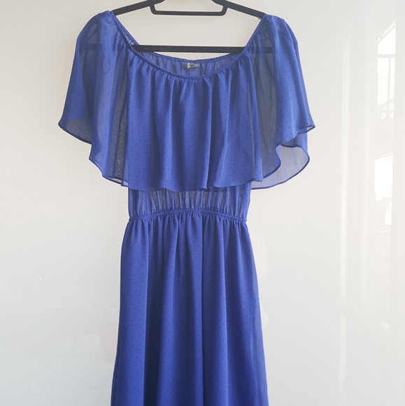 Sparkle & Fade off shoulder chiffon dress - Picture 2 of 5